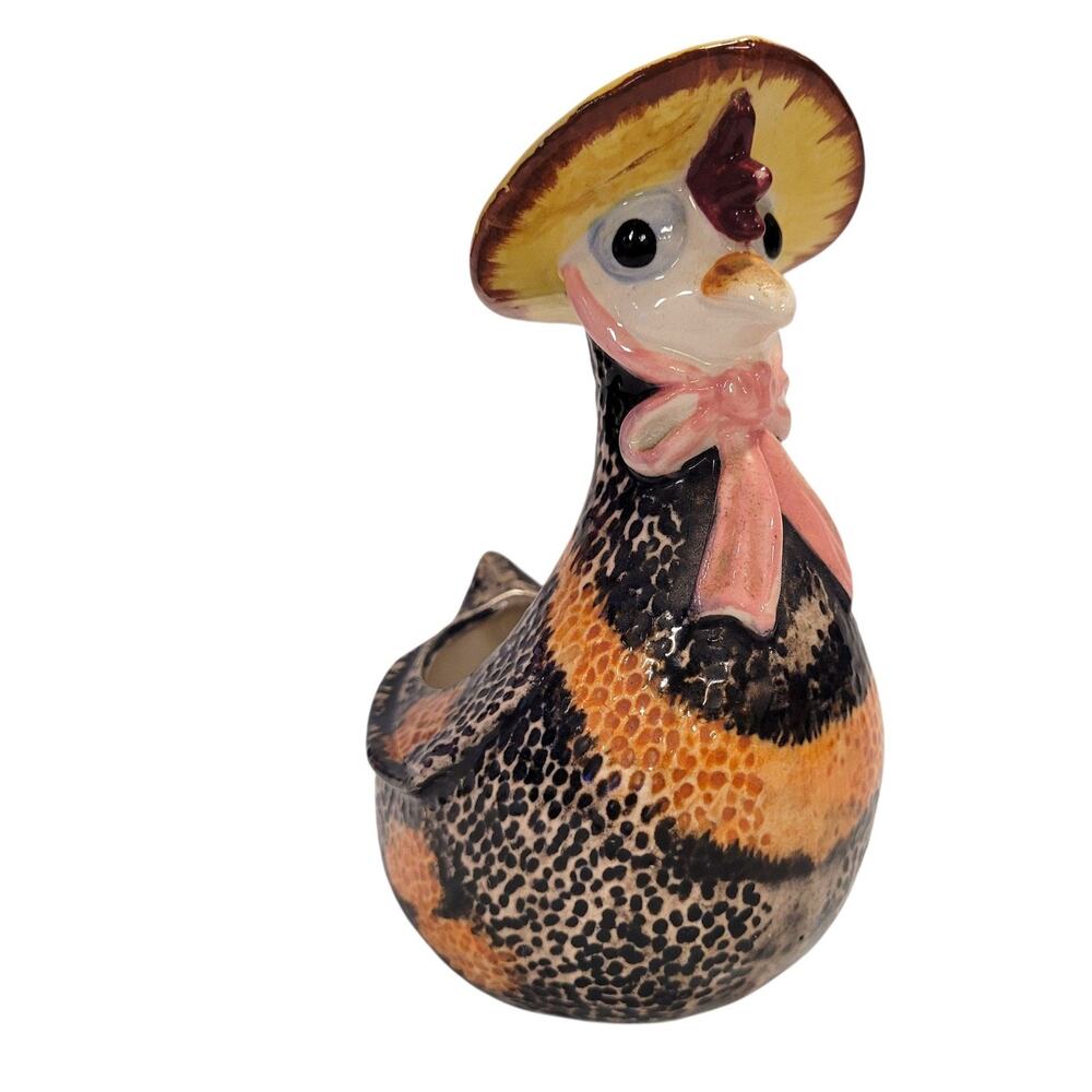 Vintage Pottery Chicken Hen Bowl/Planter Relco Japan 6.5" Cottagecore 60's